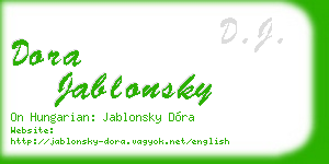 dora jablonsky business card